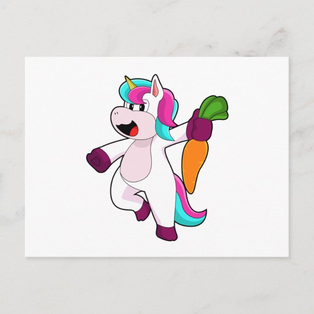 Postal Unicornio con Zanahoria (Anverso)