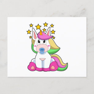 Postal Unicornio de bebé con chupete