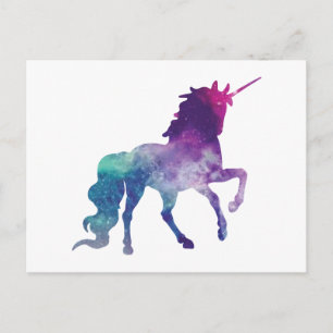 Postal Unicornio de color de agua