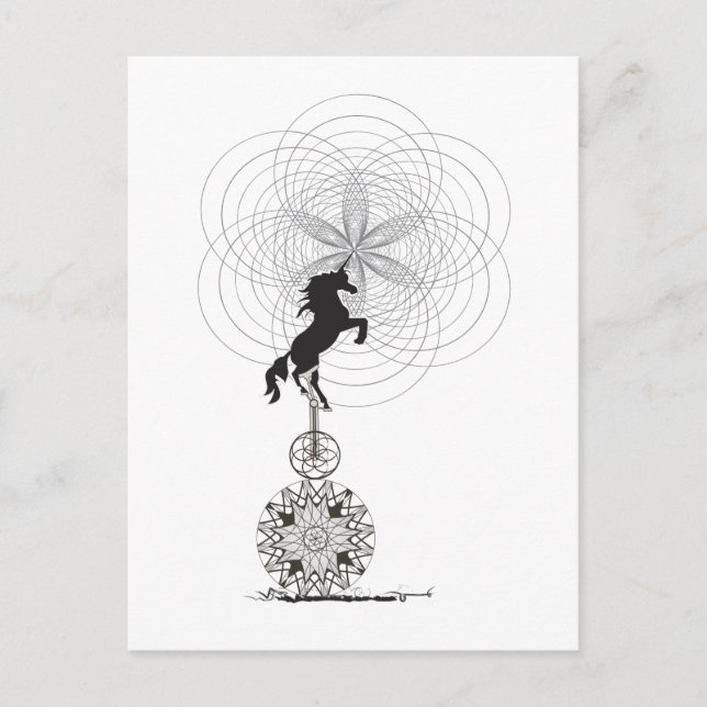 Postal unicornio del universo (Anverso)