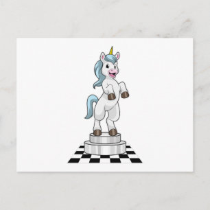 Postal Unicornio en ajedrez como pieza de ajedrez Knight