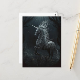 Postal Unicornio en el bosque