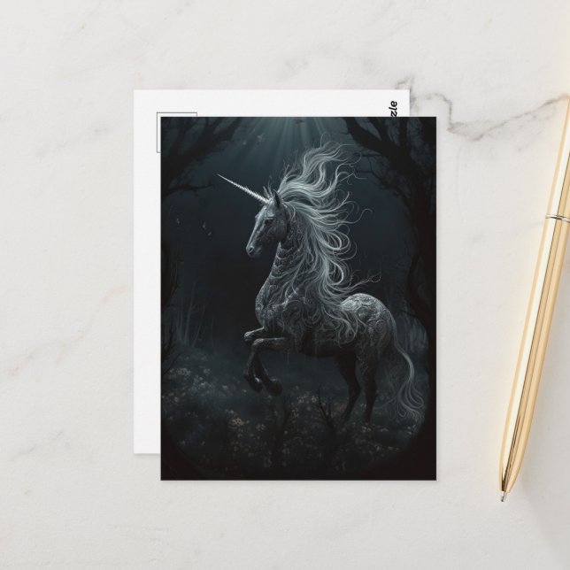 Postal Unicornio en el bosque (Anverso/Reverso In Situ)