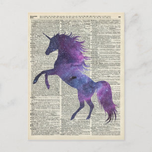 Postal Unicornio en el espacio