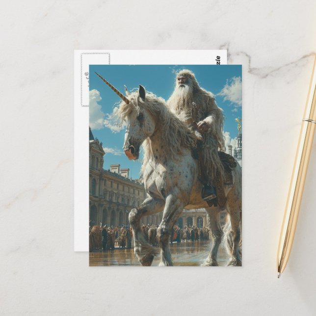 Postal Unicornio en la ciudad (Anverso/Reverso In Situ)