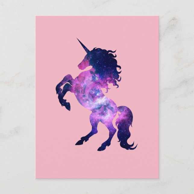 Postal Unicornio espacial (Anverso)