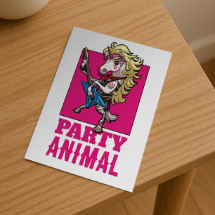 Postal Unicornio extravagante, animal de fiesta de glam m