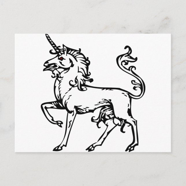 Postal Unicornio heráldico (Anverso)