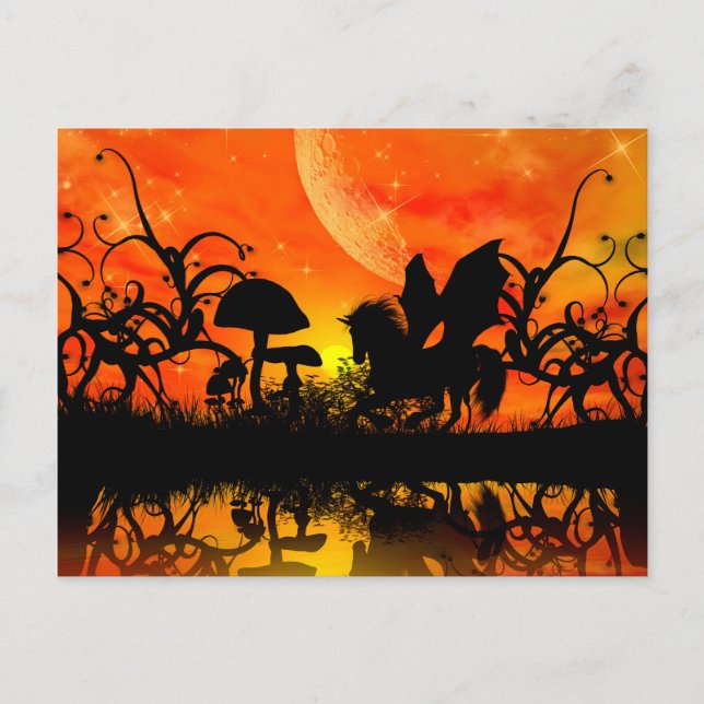 Postal Unicornio hermoso (Anverso)