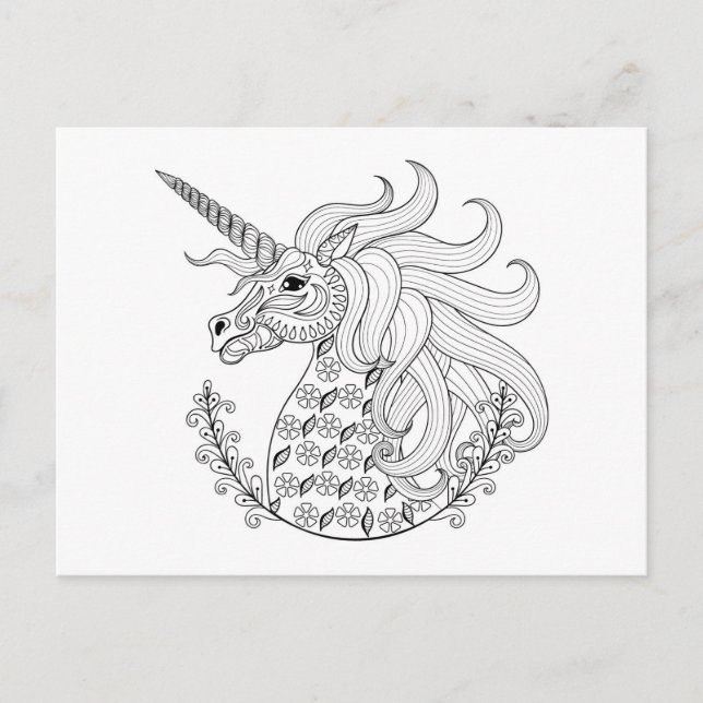 Postal Unicornio inspirado (Anverso)