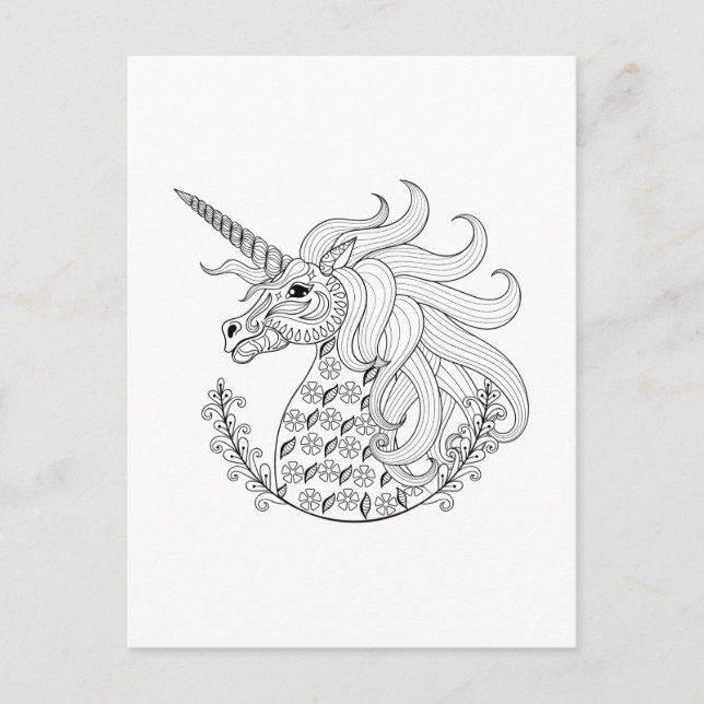 Postal Unicornio inspirado (Anverso)
