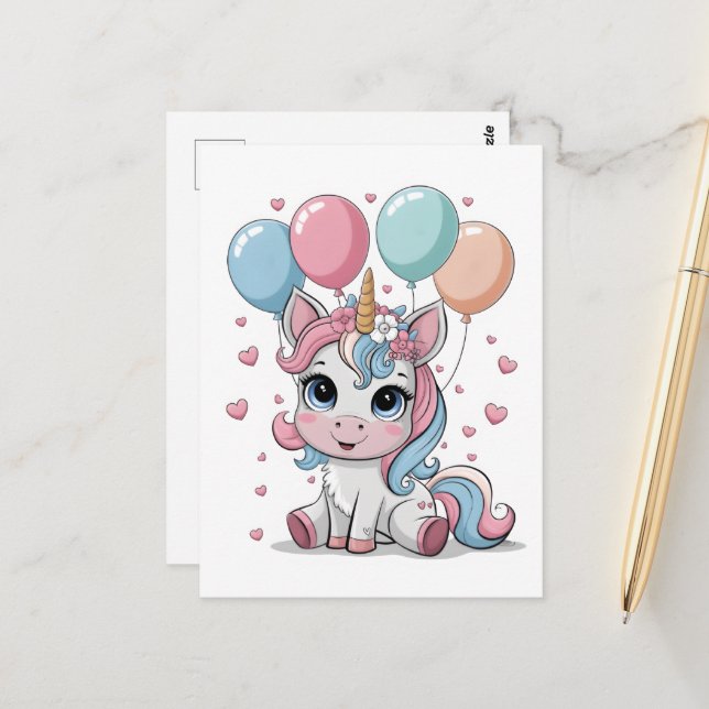 Postal Unicornio lindo (Anverso/Reverso In Situ)