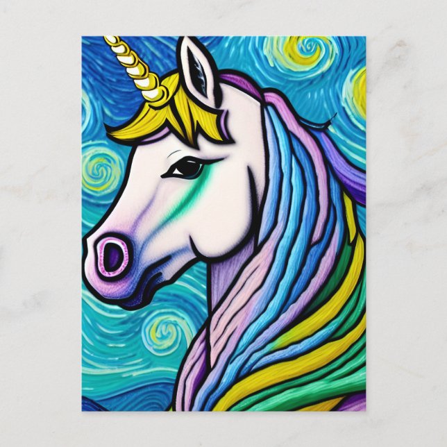 Postal Unicornio mágico (Anverso)