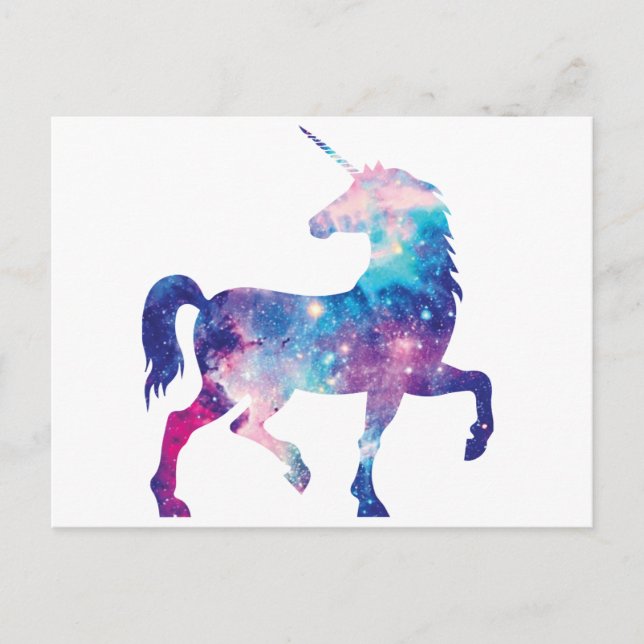 Postal Unicornio mágico brillante (Anverso)