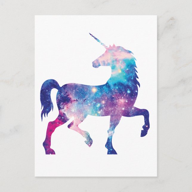 Postal Unicornio Mágico Brillante (Anverso)