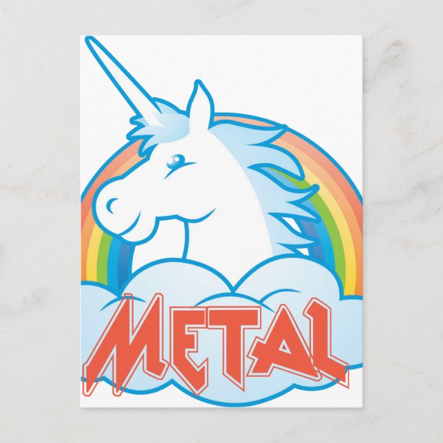 Postal unicornio metalizado (Anverso)