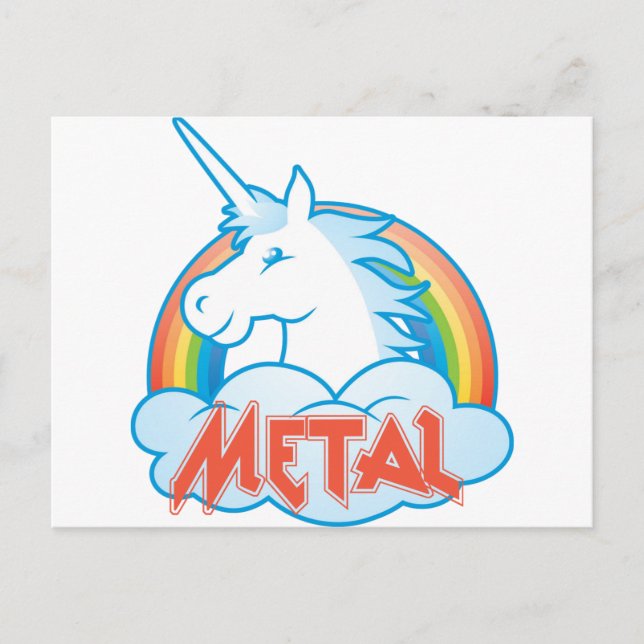Postal unicornio metalizado (Anverso)