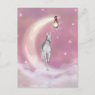Postal Unicornio místico adorable lindo