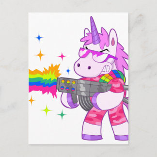 Postal Unicornio morado - arma