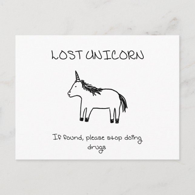 Postal Unicornio perdido (Anverso)