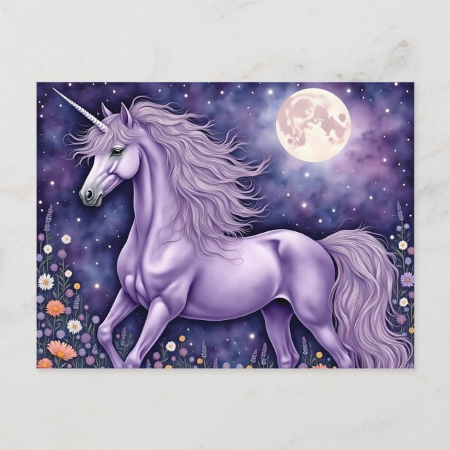 Postal Unicornio púrpura (Anverso)