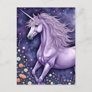 Postal Unicornio púrpura