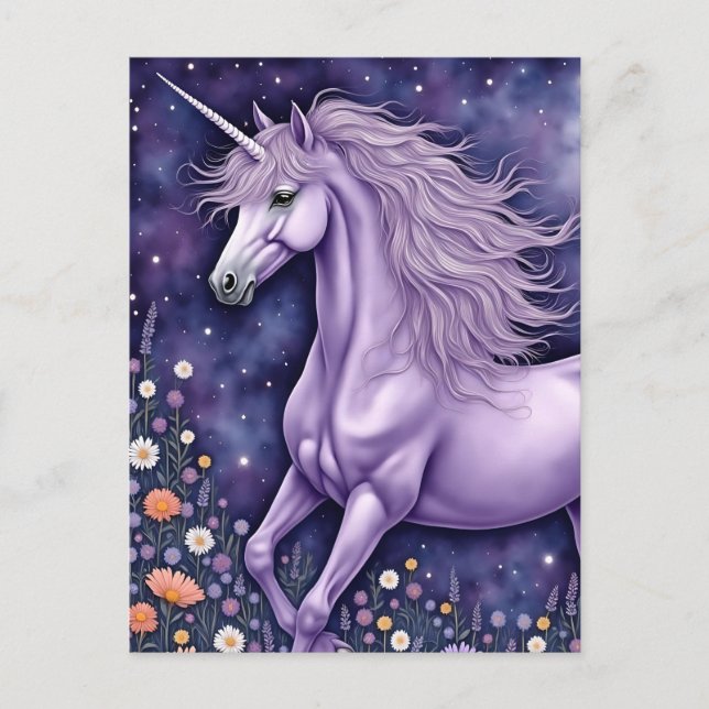 Postal Unicornio púrpura (Anverso)