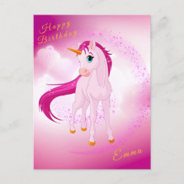 Postal Unicornio Rosa