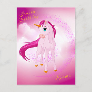 Postal Unicornio Rosa
