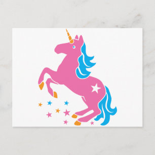 Postal unicornio rosa