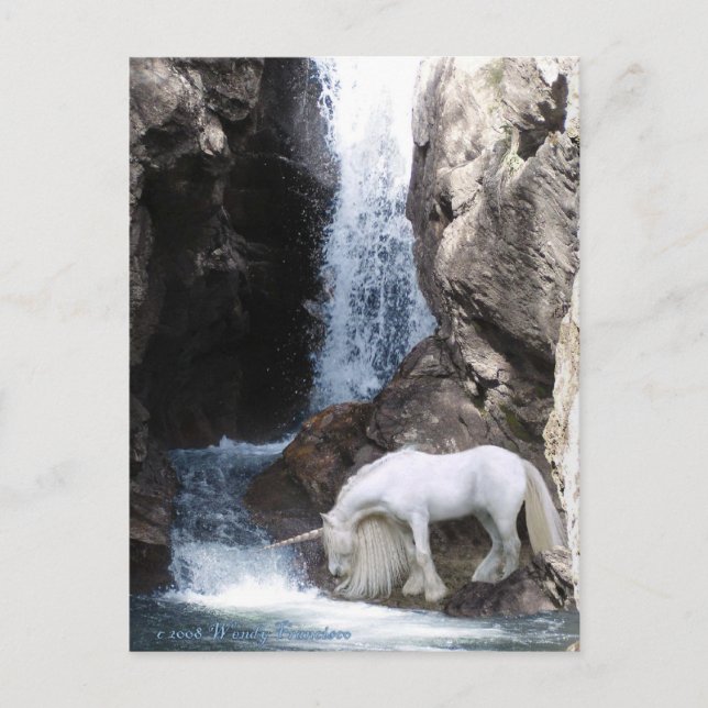 Postal Unicornio y cascada (Anverso)