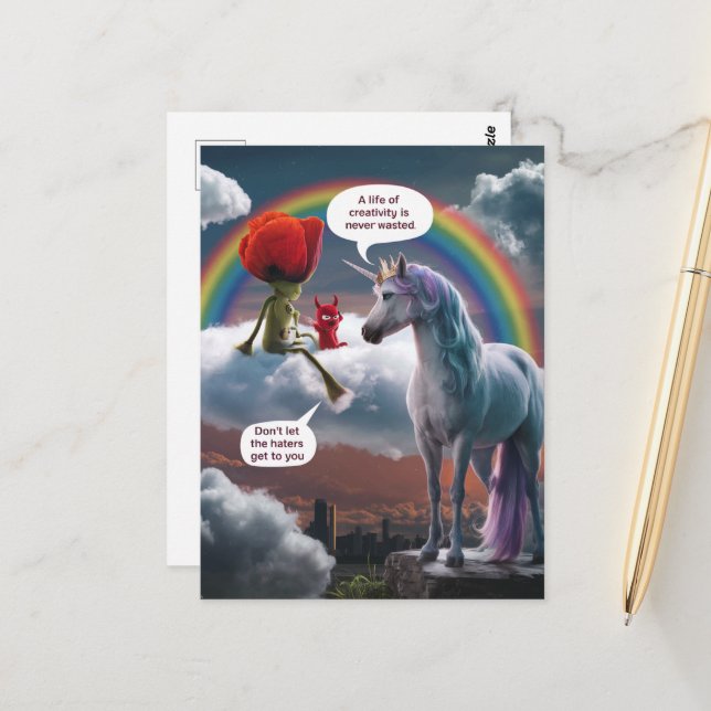 Postal Unicornio y críticos: Una vida de creatividad que  (Anverso/Reverso In Situ)