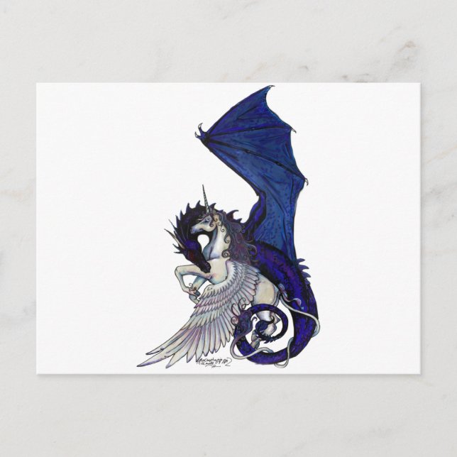 Postal unicornio y dragón (Anverso)