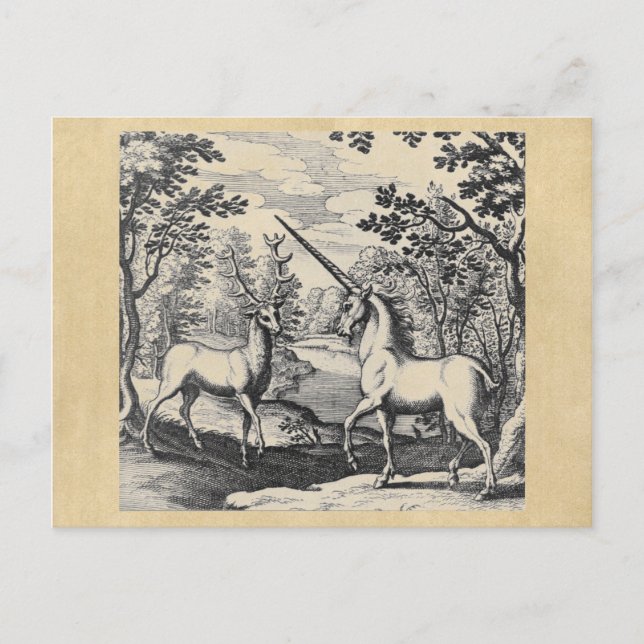 Postal Unicornio y Stag (Anverso)