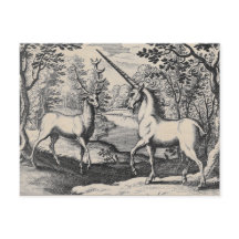 Unicornio y Stag en el bosque mágico