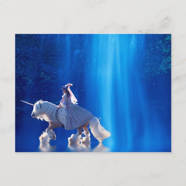 Postal Unicornio y su señora (Anverso)