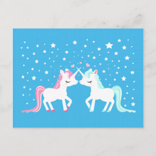 Postal Unicornios enamorados