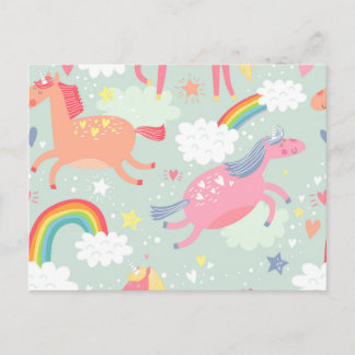 Postal Unicornios y arcoiris