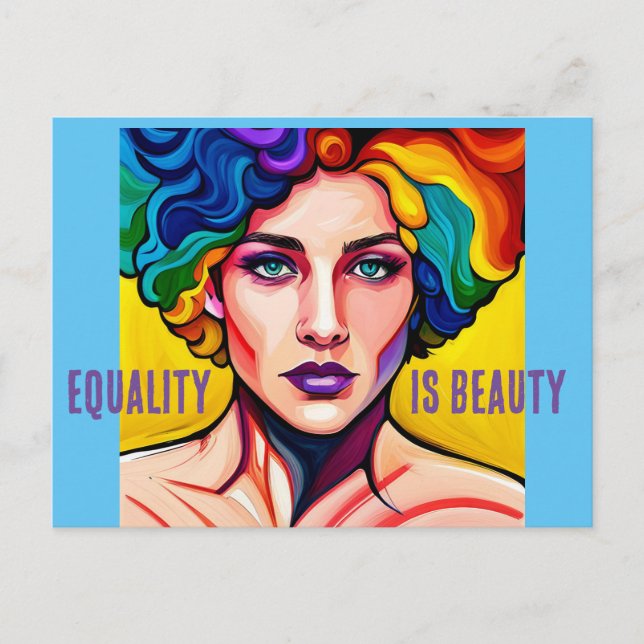 Postal Unidad Radiante: La igualdad es belleza (Anverso)