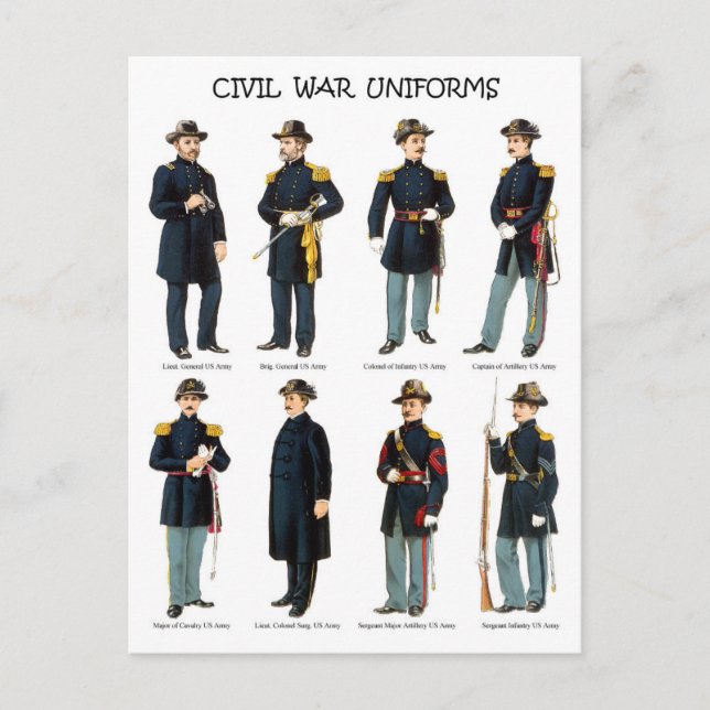 Postal Uniformes de la Guerra Civil Estadounidense (Anverso)