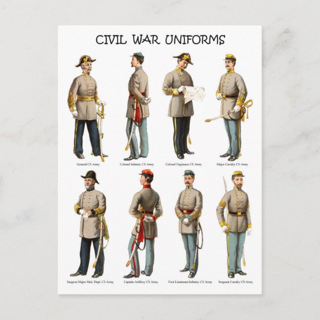 Postal Uniformes de la Guerra Civil Estadounidense (Anverso)