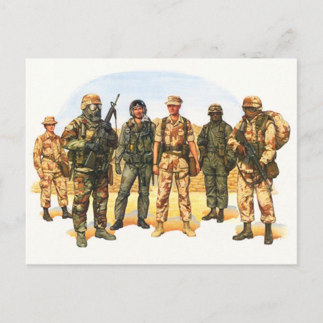 Postal Uniformes del ejército estadounidense en el Medio  (Anverso)