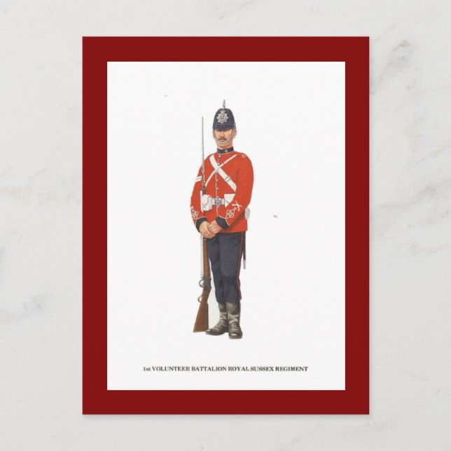 Postal Uniformes militares de época, primer batallón volu (Anverso)