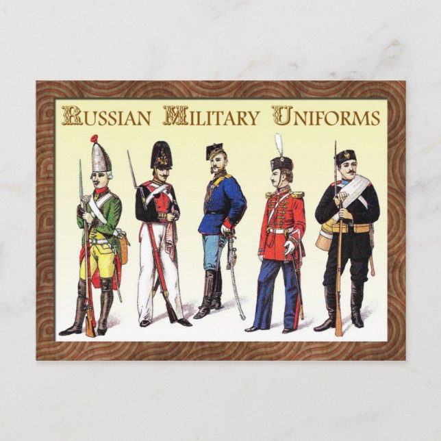 Postal Uniformes militares rusos (Anverso)