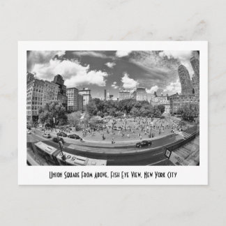 Postal Union Square NYC Desde Arriba, B&W, Fish Eye View