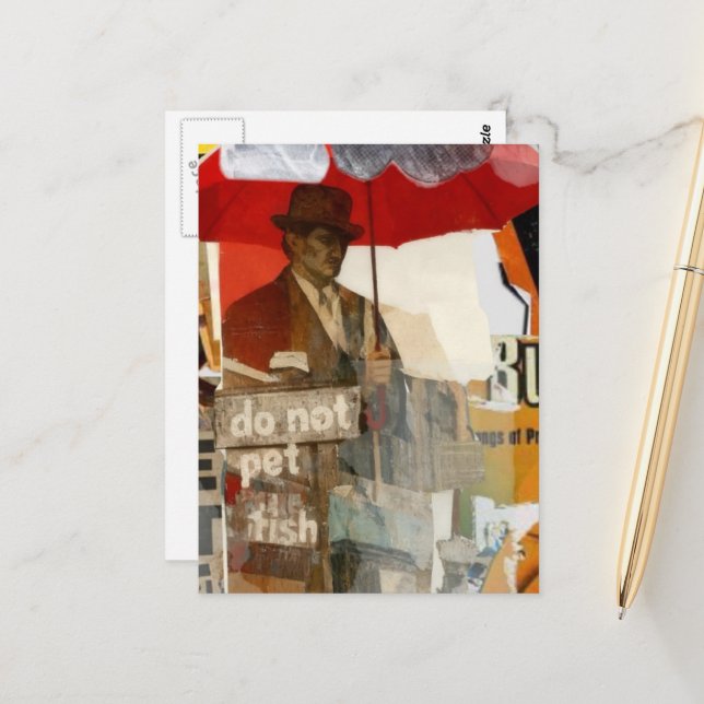 Postal Unique Do Not Pet Fish Mixed Media  (Anverso/Reverso In Situ)