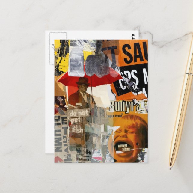 Postal Unique Do Not Pet Fish Screaming  Mixed Media  (Anverso/Reverso In Situ)