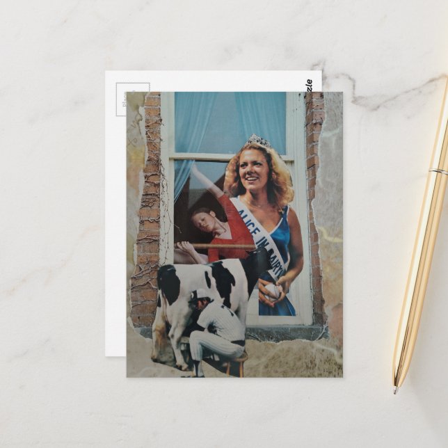 Postal Unique Retro Dairy Princess Collage  (Anverso/Reverso In Situ)