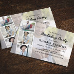 Postal Unisex | Photo | Birthday Invitation<br><div class="desc">This birthday invitation is fun and unique to you featuring a photo collage strip over a large faded photograph and a stylish birthday party template that is easy to personalize</div>