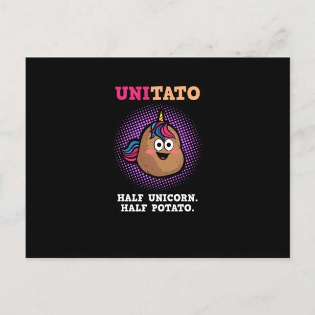 Postal Unitato Media Unicornio Medio Potato Funny Vegetab (Anverso)